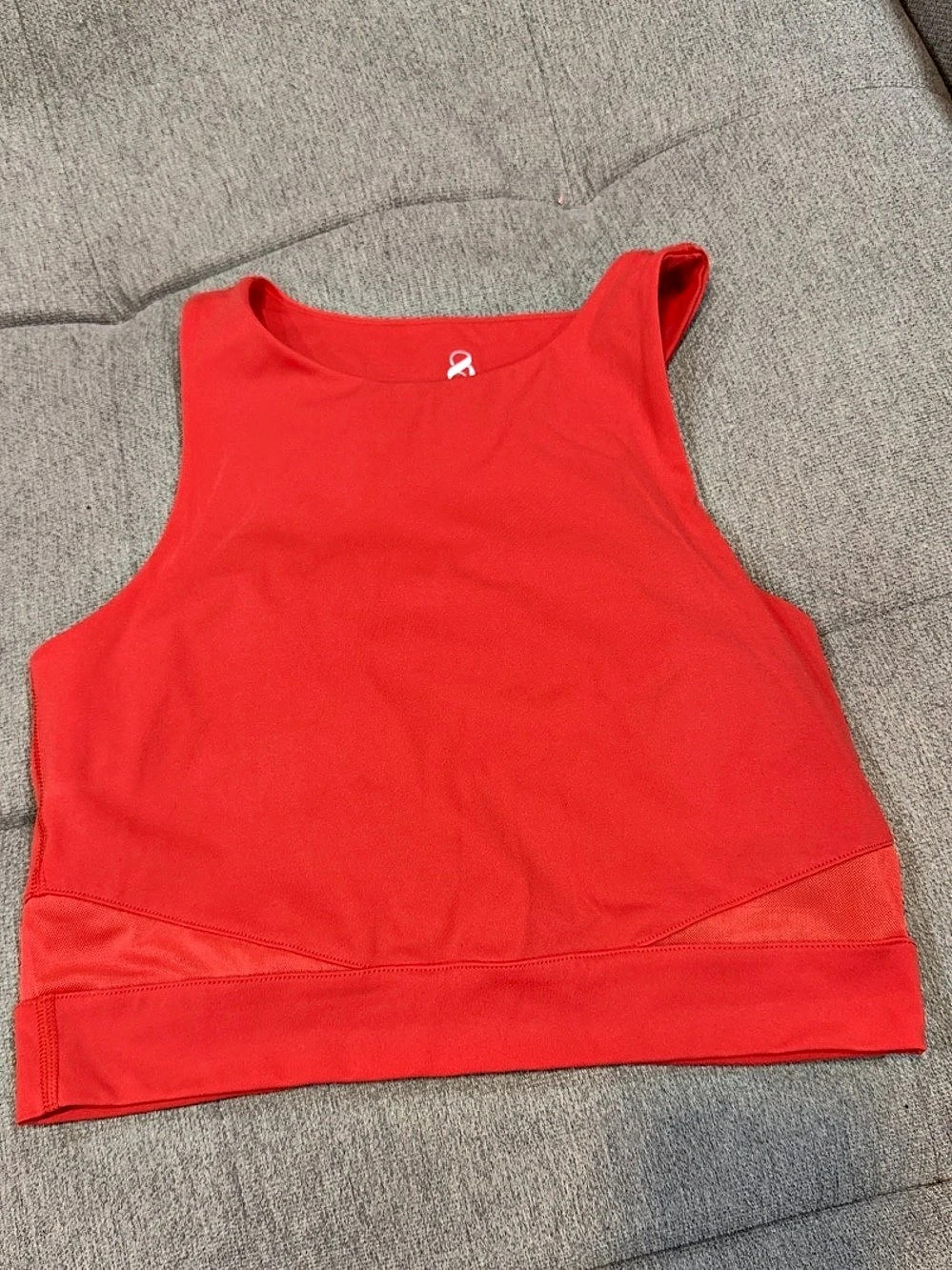 Lou & Grey Red Crop Top with built in sports bra- Like New - size medium
